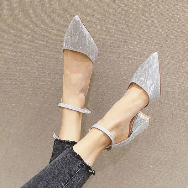 dress shoes big pearl shiny sequin high heel pointed toe pumps women sandals thick heels summer party, Black
dress shoes big pearl shiny sequin high heel pointed toe pumps women sandals thick heels summer party, Black