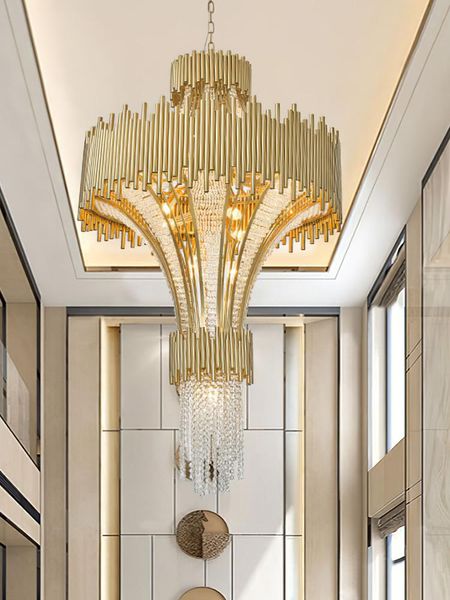 pendant lamps post-modern minimalist light luxury crystal chandelier duplex floor el lobby villa staircase lighting
pendant lamps post-modern minimalist light luxury crystal chandelier duplex floor el lobby villa staircase lighting