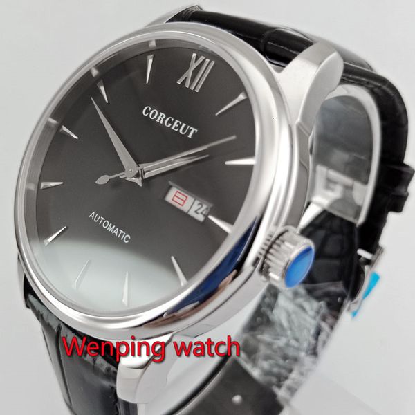 40mm corrugated watches black index plate week and date automatic mechanical movement gentlemen w2768, Slivery;brown
40mm corrugated watches black index plate week and date automatic mechanical movement gentlemen w2768, Slivery;brown
