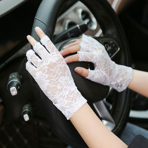 five fingers gloves fashion summer female half finger sunscreen short lace women driving flower pattern fingerless sun, Blue;gray
five fingers gloves fashion summer female half finger sunscreen short lace women driving flower pattern fingerless sun, Blue;gray