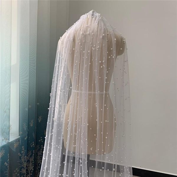 bridal veils pearls veil with comb cathedral long white ivory one layer tulle wedding 1 t for brides 3 4 5 metres velo de novia, Black
bridal veils pearls veil with comb cathedral long white ivory one layer tulle wedding 1 t for brides 3 4 5 metres velo de novia, Black