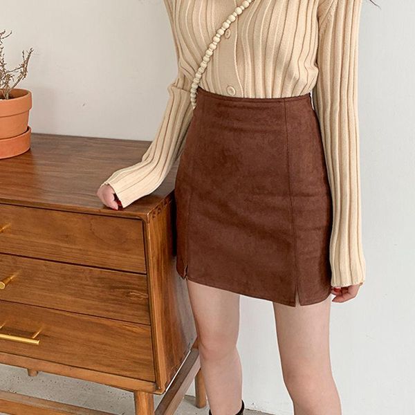 women autumn winter suede a-line skirts female vintage solid high waist mini skirt ladies split casual slim chic c29, Black
women autumn winter suede a-line skirts female vintage solid high waist mini skirt ladies split casual slim chic c29, Black