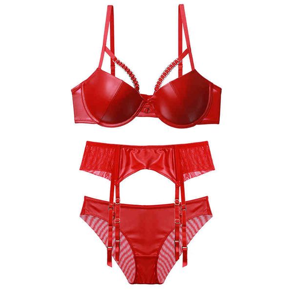 temptation lingerie sets glossy women' underwear imitation leather pu gather bra panties plus size, Red;black
temptation lingerie sets glossy women' underwear imitation leather pu gather bra panties plus size, Red;black