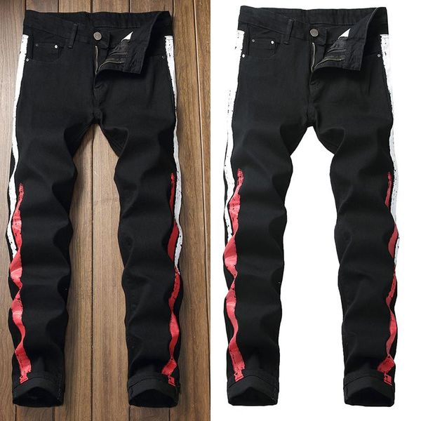 men's jeans classic trousers brand torn skinny slim fit denim stretch pants fashion straight, Blue
men's jeans classic trousers brand torn skinny slim fit denim stretch pants fashion straight, Blue