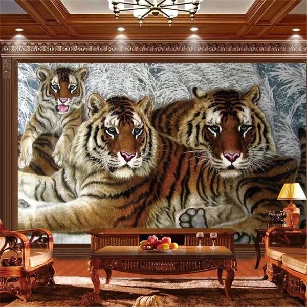 custom self-adhesive wallpaper 3d mural tiger family home living room bedroom decorative painting decor papel de parede wallpapers
custom self-adhesive wallpaper 3d mural tiger family home living room bedroom decorative painting decor papel de parede wallpapers
