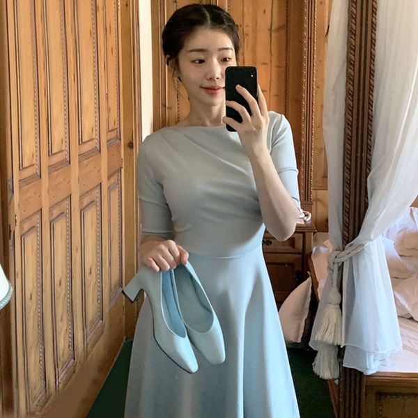 casual dresses dress women clothesfrench style mint green one line collar waist slim mid long short sleeve pi1q, Black;gray
casual dresses dress women clothesfrench style mint green one line collar waist slim mid long short sleeve pi1q, Black;gray