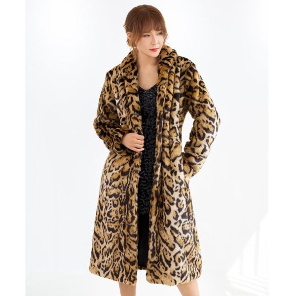 women's fur & faux autumn and winter leopard-print milk imitation coats long women windbreaker thickening leisure jackets xf756, Black
women's fur & faux autumn and winter leopard-print milk imitation coats long women windbreaker thickening leisure jackets xf756, Black