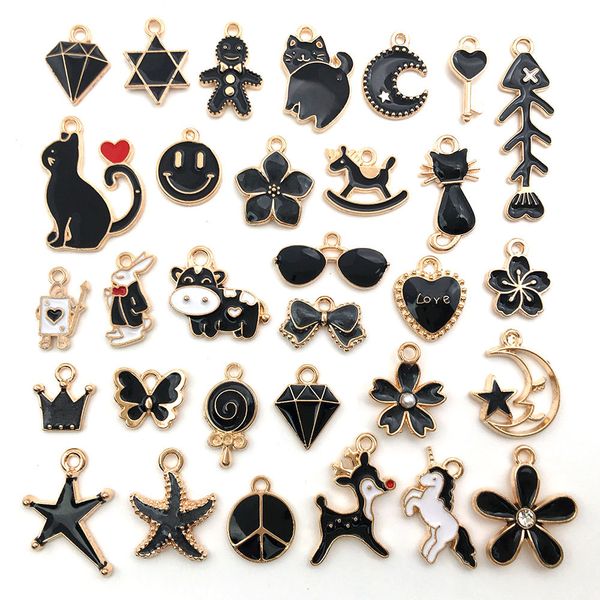 60pcs/lot mix gold plated black enamel cat horse diy charm fit european pendant pandora charms bracelet diy metal jewelry making accessories, Bronze;silver
60pcs/lot mix gold plated black enamel cat horse diy charm fit european pendant pandora charms bracelet diy metal jewelry making accessories, Bronze;silver