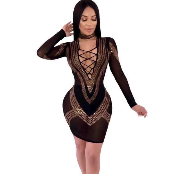 women full sleeve designer beading crystal mesh party dress bling nigh club celebrity chic vestido 210527, Black;gray 
women full sleeve designer beading crystal mesh party dress bling nigh club celebrity chic vestido 210527, Black;gray