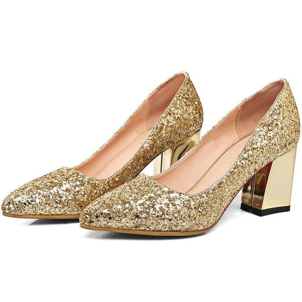 dress shoes gold silver fashion sequined women's square high heels pumps slip on pointed toe party wedding woman, Black
dress shoes gold silver fashion sequined women's square high heels pumps slip on pointed toe party wedding woman, Black