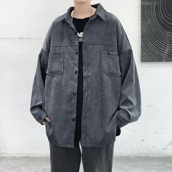 men jackets letter single breasted corduroy pockets turn-down collar spring fall letter ins chic loose casual fitness male coats, Black;brown
men jackets letter single breasted corduroy pockets turn-down collar spring fall letter ins chic loose casual fitness male coats, Black;brown