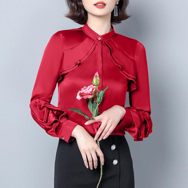 satin silk shirt women spring autumn long sleeve elegant blouse lady work wear korean fashion ruffle plus size shirts blusa women's bl, White
satin silk shirt women spring autumn long sleeve elegant blouse lady work wear korean fashion ruffle plus size shirts blusa women's bl, White