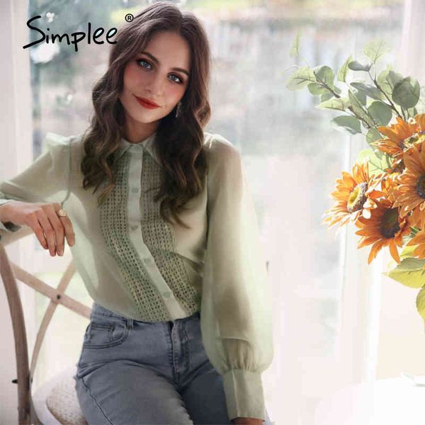 elegant solid lace work women casual chiffon long puff sleeve shirt spring autumn fashion lapel button blouse 210414, White
elegant solid lace work women casual chiffon long puff sleeve shirt spring autumn fashion lapel button blouse 210414, White