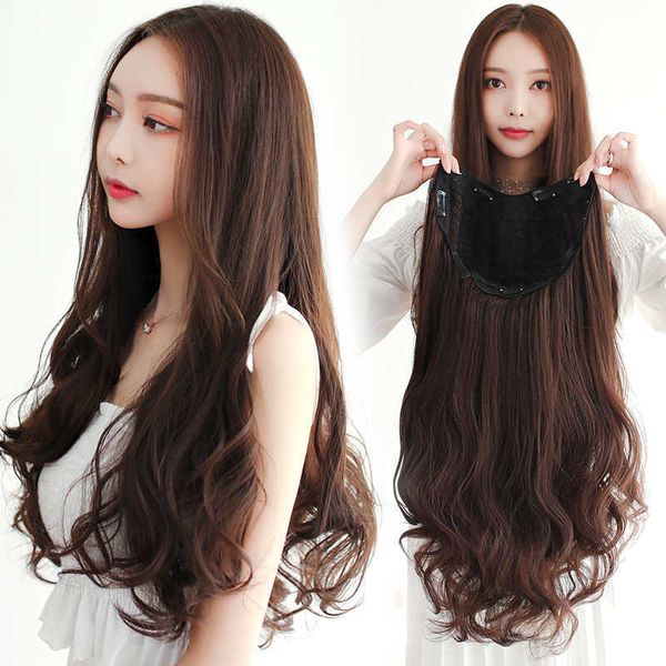 u-shaped half head set long curly hair high temperature silk hairpiece natural simulation tracels invisible chemical fiber split wig, Black
u-shaped half head set long curly hair high temperature silk hairpiece natural simulation tracels invisible chemical fiber split wig, Black