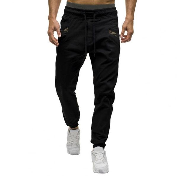men's pants spring sweatpants ankle-banded men trousers trendy, Black