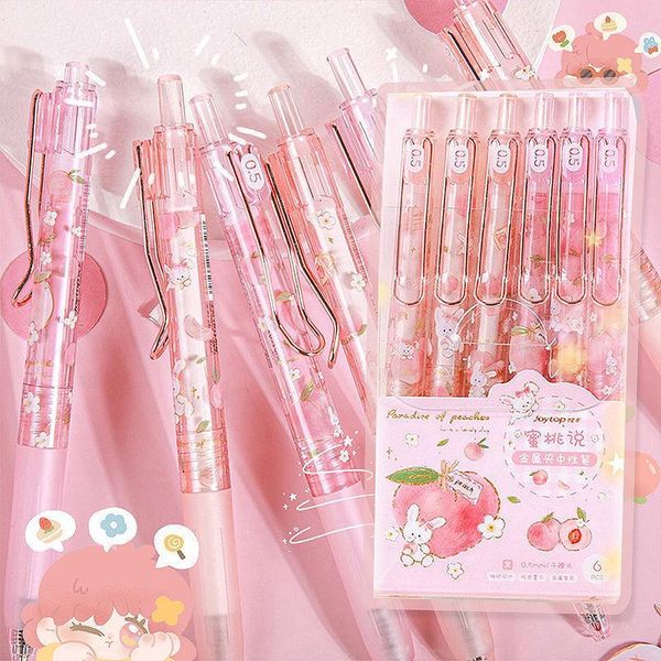 gel pens 6pcs/set 0.5mm fresh peach pen kawaii strawberry fruit press neutral school writing supplies gift
gel pens 6pcs/set 0.5mm fresh peach pen kawaii strawberry fruit press neutral school writing supplies gift