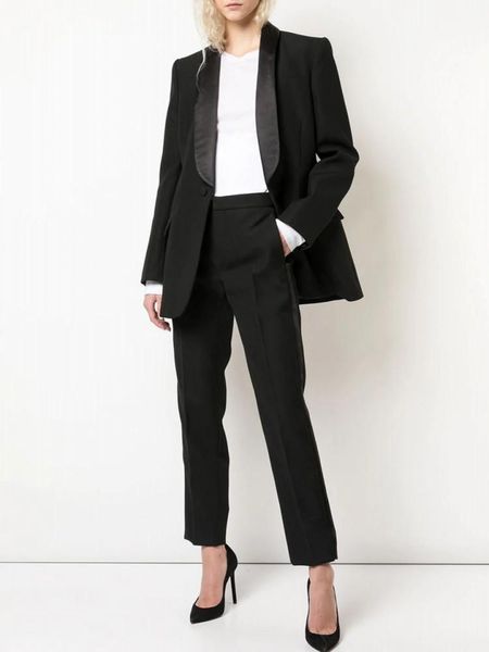 women's suits & blazers autumn jacket fashion office lady trendy shawl collar one button commute suit coats capable black casual women, White;black
women's suits & blazers autumn jacket fashion office lady trendy shawl collar one button commute suit coats capable black casual women, White;black
