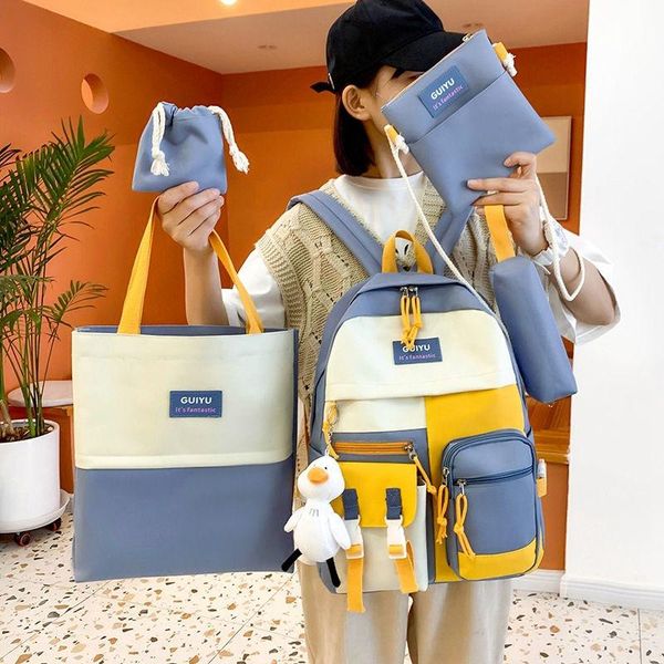 school bags 5 pcs set women backpack teenager girls schoolbag canvas fashion female rucksack college student
school bags 5 pcs set women backpack teenager girls schoolbag canvas fashion female rucksack college student