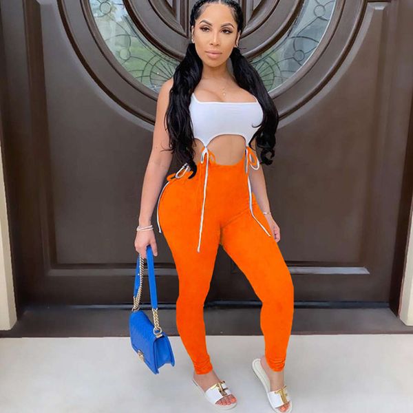 20339x lace up color contrast high waist hip raising jumpsuit early summer 2021 new women's wear, Black;white
20339x lace up color contrast high waist hip raising jumpsuit early summer 2021 new women's wear, Black;white
