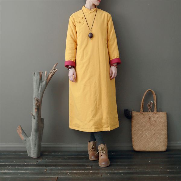 johnature winter chinese style thick robes women parkas vintage cotton linen coats stand warm solid color women parkas 210521, Black
johnature winter chinese style thick robes women parkas vintage cotton linen coats stand warm solid color women parkas 210521, Black