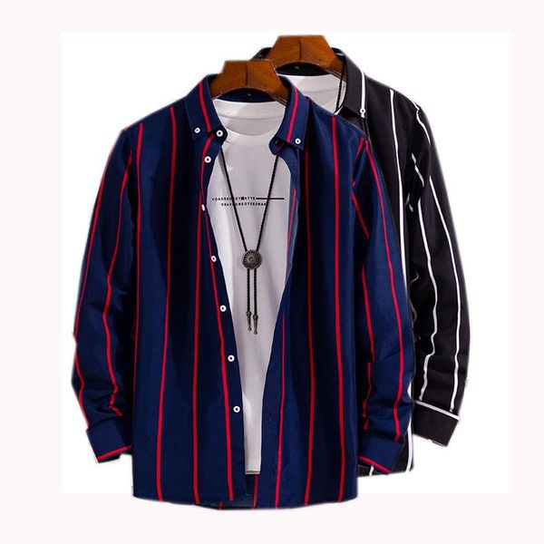 men's casual shirts men brand shirt korean 100% polyester for spring summer stripes turndown collar fashion broadcloth long sleeve a082, White;black
men's casual shirts men brand shirt korean 100% polyester for spring summer stripes turndown collar fashion broadcloth long sleeve a082, White;black