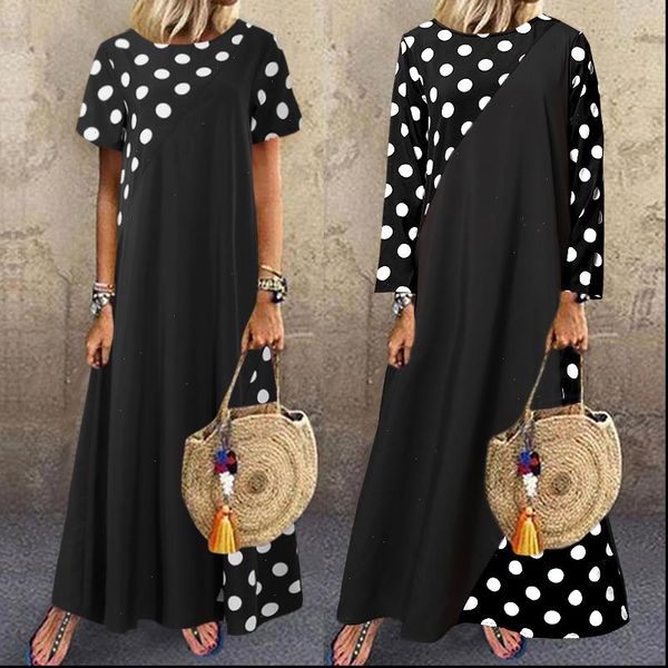 plus size summer dress women bohemian dot printed sundress short sleeve casual loose beach maxi long vestidos kaftan, Black;gray
plus size summer dress women bohemian dot printed sundress short sleeve casual loose beach maxi long vestidos kaftan, Black;gray