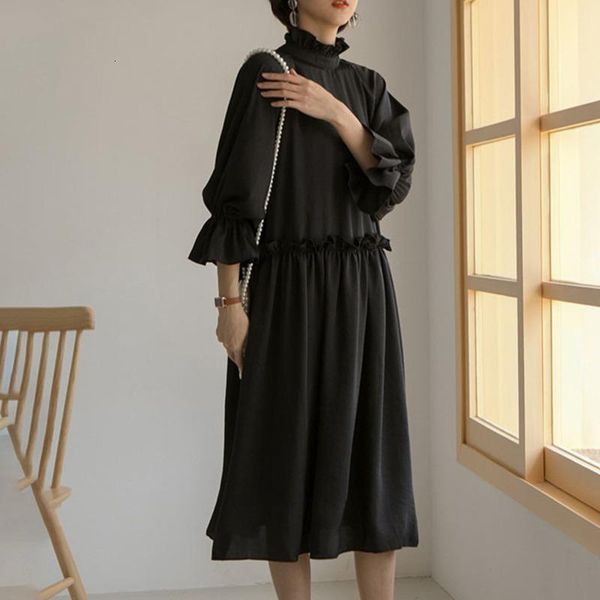 fashion tide autumn and winter solid color wooden ear collar lantern sleeve loose dress female pb711 casual dresses, Black;gray
fashion tide autumn and winter solid color wooden ear collar lantern sleeve loose dress female pb711 casual dresses, Black;gray