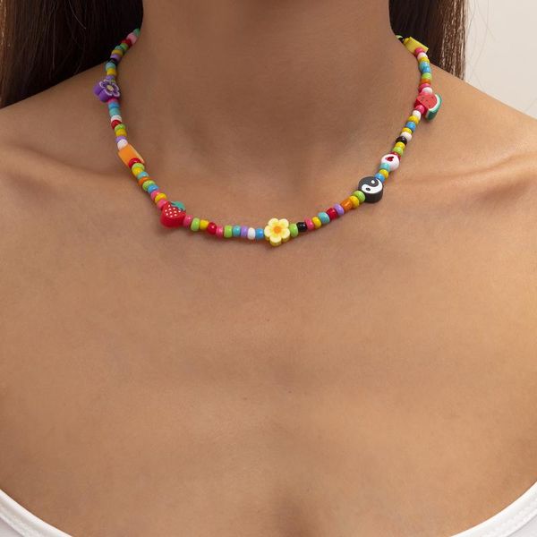chokers bohemian style acrylic flower and fruit necklace simple colorful bead clavicle chain strand beaded choker, Golden;silver
chokers bohemian style acrylic flower and fruit necklace simple colorful bead clavicle chain strand beaded choker, Golden;silver