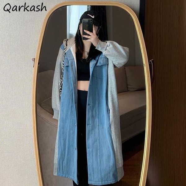 women's jackets basic patchwork spring cozy hooded korean style fashion long sleeve all-match casual loose ladies college ins outwear, Black;brown
women's jackets basic patchwork spring cozy hooded korean style fashion long sleeve all-match casual loose ladies college ins outwear, Black;brown