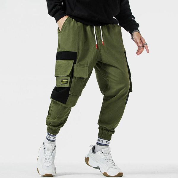 men's pants 2021 hip cargo color block multi pockets men joggers streetwear harajuku military tactical trousers cotton green, Black
men's pants 2021 hip cargo color block multi pockets men joggers streetwear harajuku military tactical trousers cotton green, Black