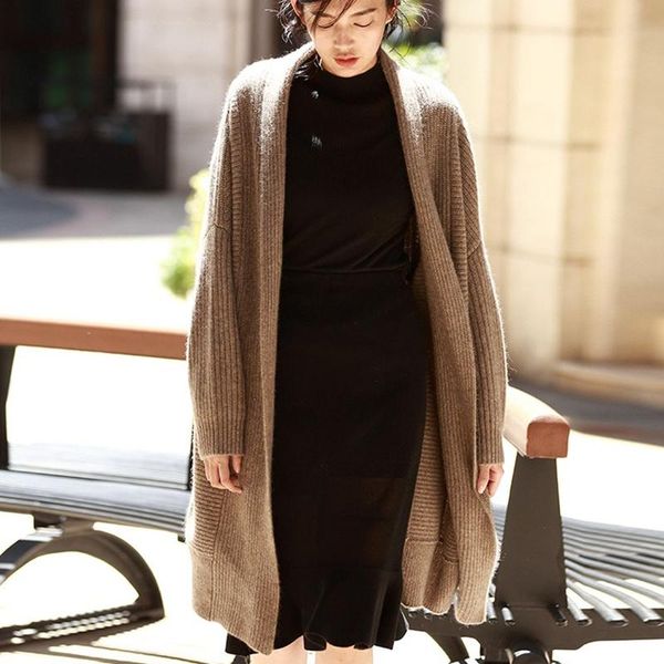 women's sweaters beliarst thick bat wool cardigan autumn and winter long paragraph lazy loose large size knitted sweater coat, White;black
women's sweaters beliarst thick bat wool cardigan autumn and winter long paragraph lazy loose large size knitted sweater coat, White;black