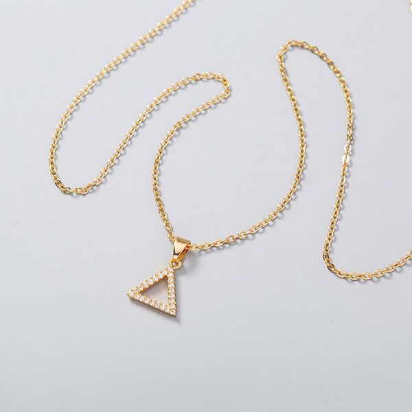 pendant necklaces exquisite hollow out triangle cz necklace elegant gold clavicle chain accessories women's wedding party jewelry, Silver
pendant necklaces exquisite hollow out triangle cz necklace elegant gold clavicle chain accessories women's wedding party jewelry, Silver