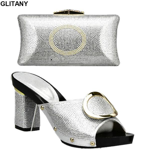 dress shoes sliver color italian and bags to match with bag set decorated rhinestone nigerian party, Black
dress shoes sliver color italian and bags to match with bag set decorated rhinestone nigerian party, Black