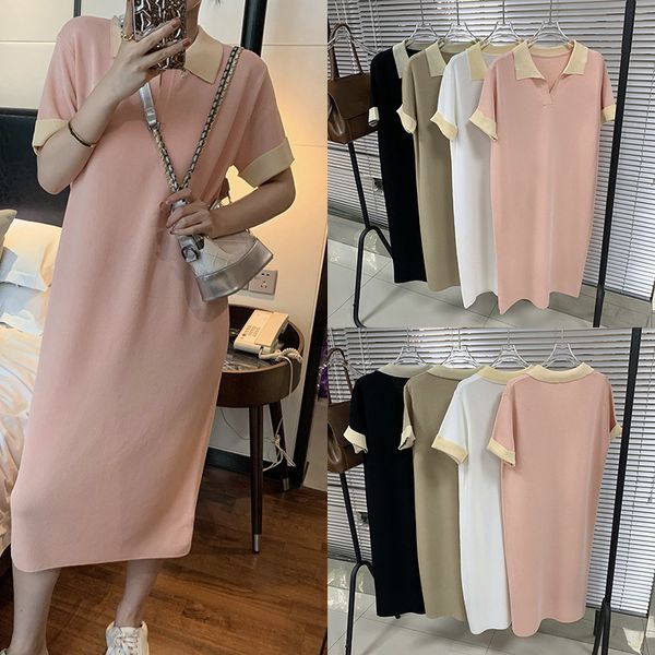 2021 summer new ice hemp four-color anna temperament loose short sleeve t-shirt skirt lapel polo dress long, Black;gray
2021 summer new ice hemp four-color anna temperament loose short sleeve t-shirt skirt lapel polo dress long, Black;gray