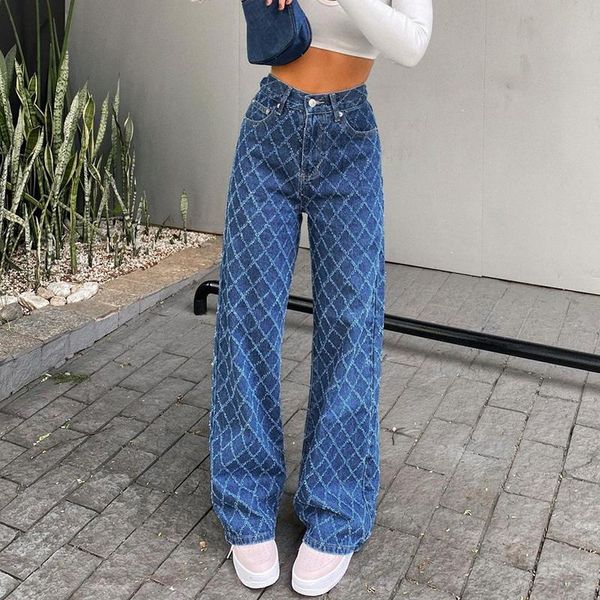 fashion long denim trousers 90s vintage argyle woman high waist straight jeans pants capris froll plaid y2k streetwear clothes women's, Blue
fashion long denim trousers 90s vintage argyle woman high waist straight jeans pants capris froll plaid y2k streetwear clothes women's, Blue
