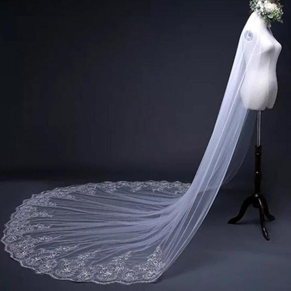 bridal veils 4 meter long white ivory cathedral wedding edge veil with comb accessories bride mantilla, Black
bridal veils 4 meter long white ivory cathedral wedding edge veil with comb accessories bride mantilla, Black