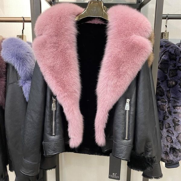 women's fur & faux oftbuy 2021 real natural collar winter jacket women coat double-faced genuine leather warm fashion outerwear locomot, Black
women's fur & faux oftbuy 2021 real natural collar winter jacket women coat double-faced genuine leather warm fashion outerwear locomot, Black