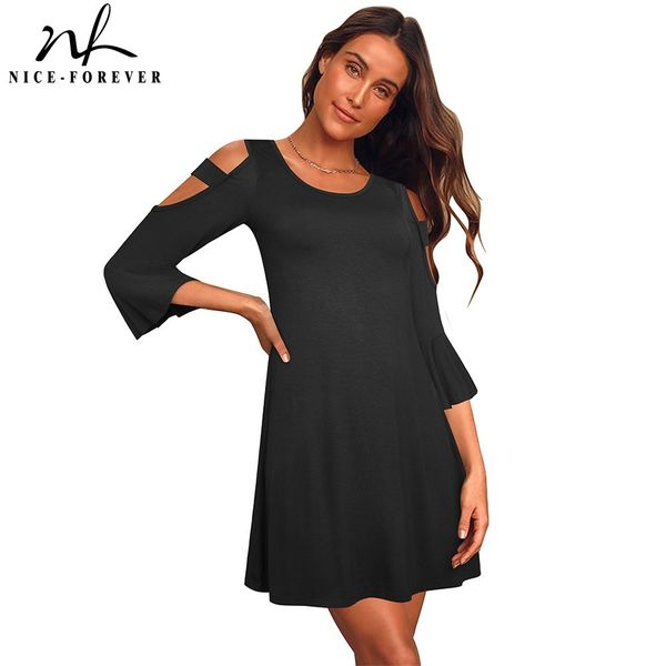 nice-forever autumn women fashion cold shoulder dresses casual oversized shift stright dress btya169 210419, White
nice-forever autumn women fashion cold shoulder dresses casual oversized shift stright dress btya169 210419, White