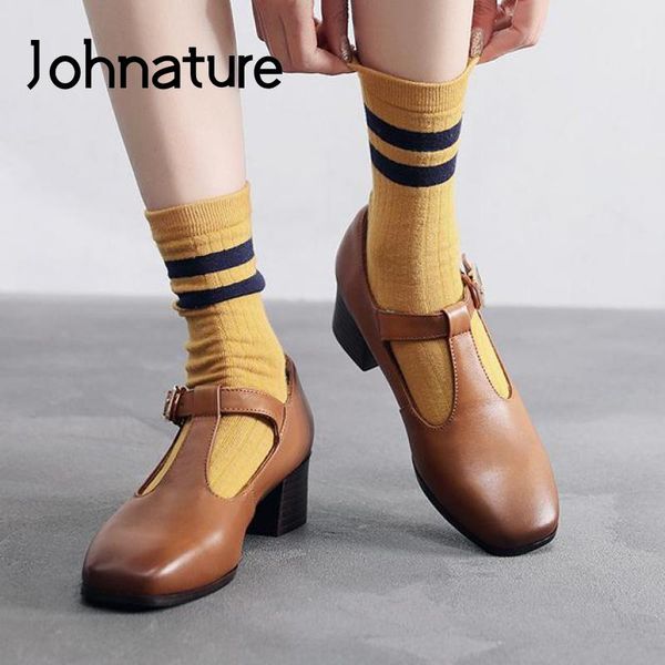 dress shoes johnature genuine leather pumps women 2021 spring/autumn high heels round toe casual buckle retro concise ladies, Black
dress shoes johnature genuine leather pumps women 2021 spring/autumn high heels round toe casual buckle retro concise ladies, Black
