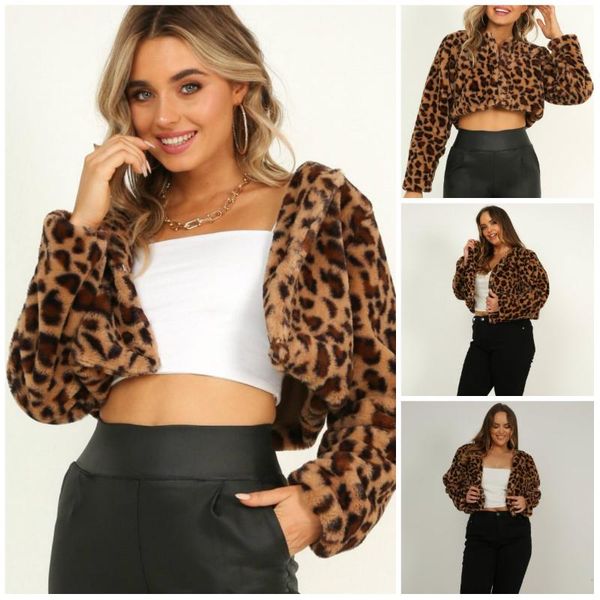 women's autumn jacket short fashion faux fur leopard print coat oversized long sleeve casual jackets for women outerwear wool & blends, Black
women's autumn jacket short fashion faux fur leopard print coat oversized long sleeve casual jackets for women outerwear wool & blends, Black