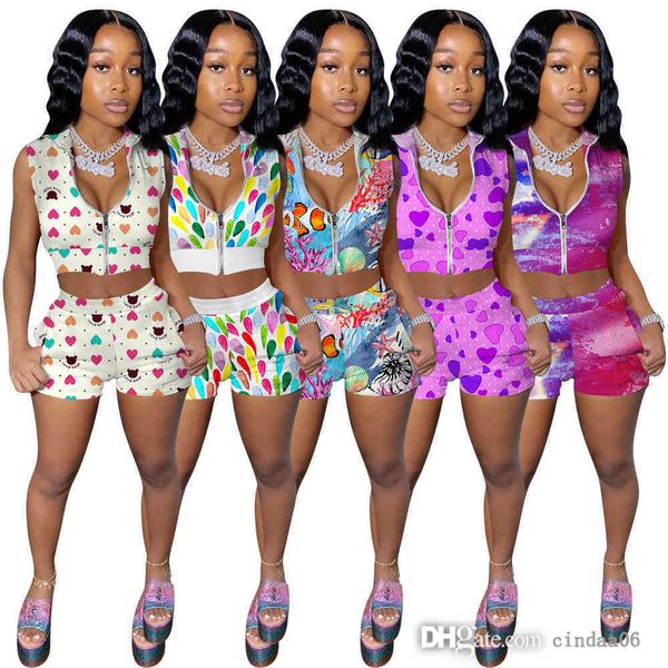 summer women tracksuits sleeveless zip + shorts multicolor printing two piece sets yoga outfits gym clothes plus size sportwear, Gray
summer women tracksuits sleeveless zip + shorts multicolor printing two piece sets yoga outfits gym clothes plus size sportwear, Gray