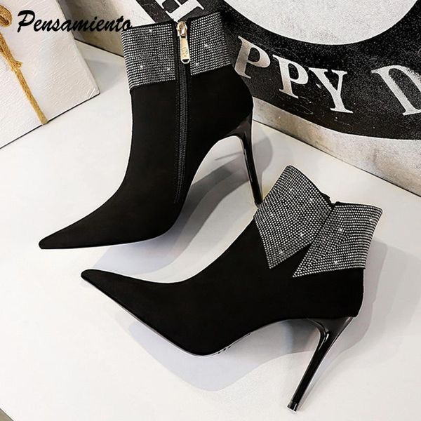 boots fashion faux suede women ankle elegant pointed toe stiletto heeled autumn winter office lady shoes high heels short, Black
boots fashion faux suede women ankle elegant pointed toe stiletto heeled autumn winter office lady shoes high heels short, Black