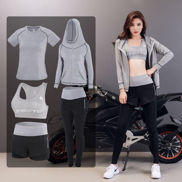 large women's yoga size clothes fat mm five piece suit spring and autumn short sleeve running speed leisure dry fitness sportswear, Gray
large women's yoga size clothes fat mm five piece suit spring and autumn short sleeve running speed leisure dry fitness sportswear, Gray