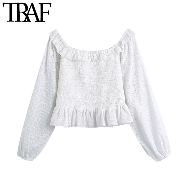 traf women sweet fashion embroidery hollow out cropped blouses vintage long sleeve ruffled female shirts chic 210415, White
traf women sweet fashion embroidery hollow out cropped blouses vintage long sleeve ruffled female shirts chic 210415, White