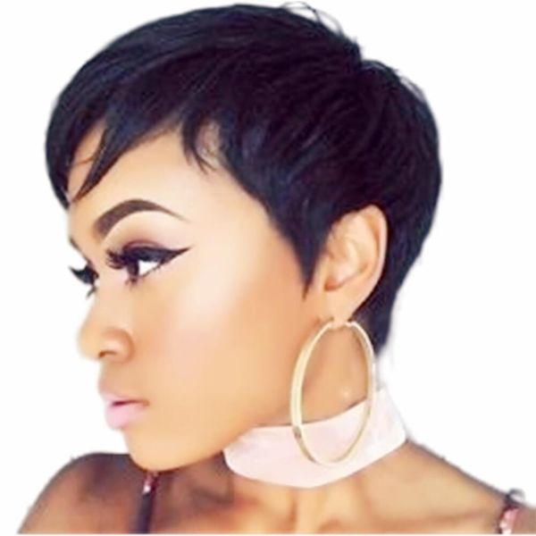 brazilian machine made lace front wig short pixie cut straight human hair wigs for black women, Black;brown
brazilian machine made lace front wig short pixie cut straight human hair wigs for black women, Black;brown