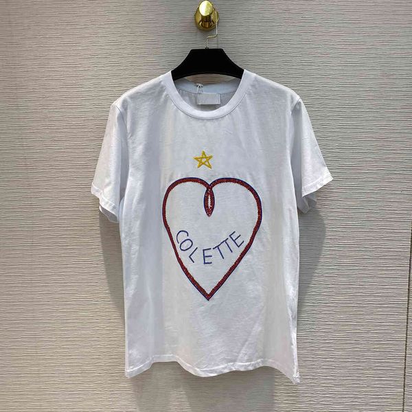 t shirt heart embroidery sequins letters short sleeve t-shirt for women summer sweet lady casual loose streetwear t shirt, White
t shirt heart embroidery sequins letters short sleeve t-shirt for women summer sweet lady casual loose streetwear t shirt, White