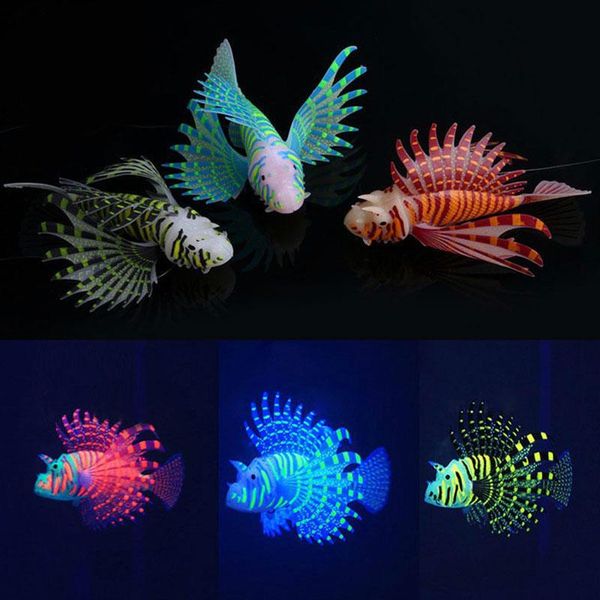 aquarium artificial luminous lionfish fish tank aquatic landscape silicone jellyfish glow in dark underwater ornament decorations
aquarium artificial luminous lionfish fish tank aquatic landscape silicone jellyfish glow in dark underwater ornament decorations