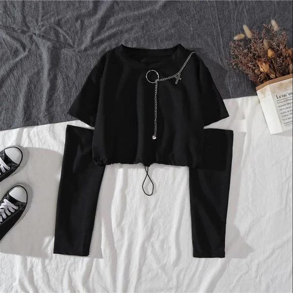 women's pants & capris spring autumn women harajuku cargo handsome cool two-piece suit chain long sleeve+ribbon, Black;white
women's pants & capris spring autumn women harajuku cargo handsome cool two-piece suit chain long sleeve+ribbon, Black;white