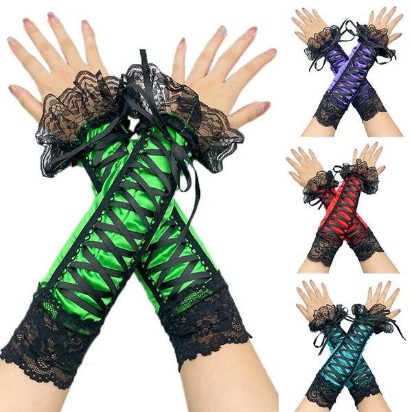 sports gloves 1pair women lace long winter elbow length half-finger ribbon fingerless fishnet mesh etiquette party, Black
sports gloves 1pair women lace long winter elbow length half-finger ribbon fingerless fishnet mesh etiquette party, Black