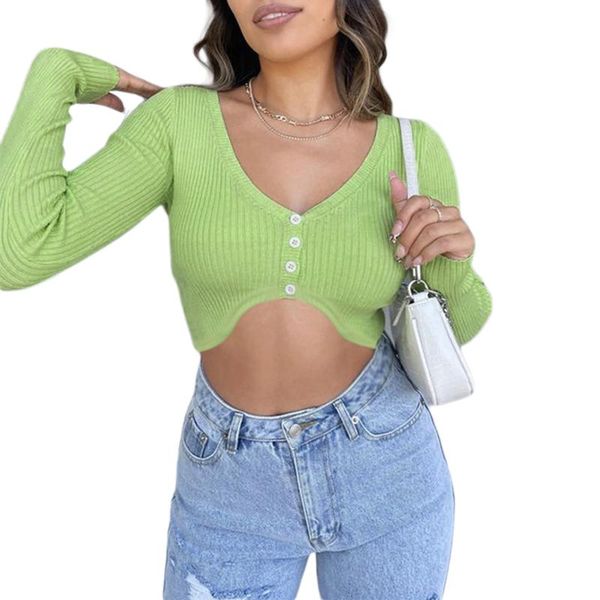 women's knits & tees spring fall women solid color knitted cardigan long sleeve plunging neckline exposed navel slim cropped knitwear g, White
women's knits & tees spring fall women solid color knitted cardigan long sleeve plunging neckline exposed navel slim cropped knitwear g, White
